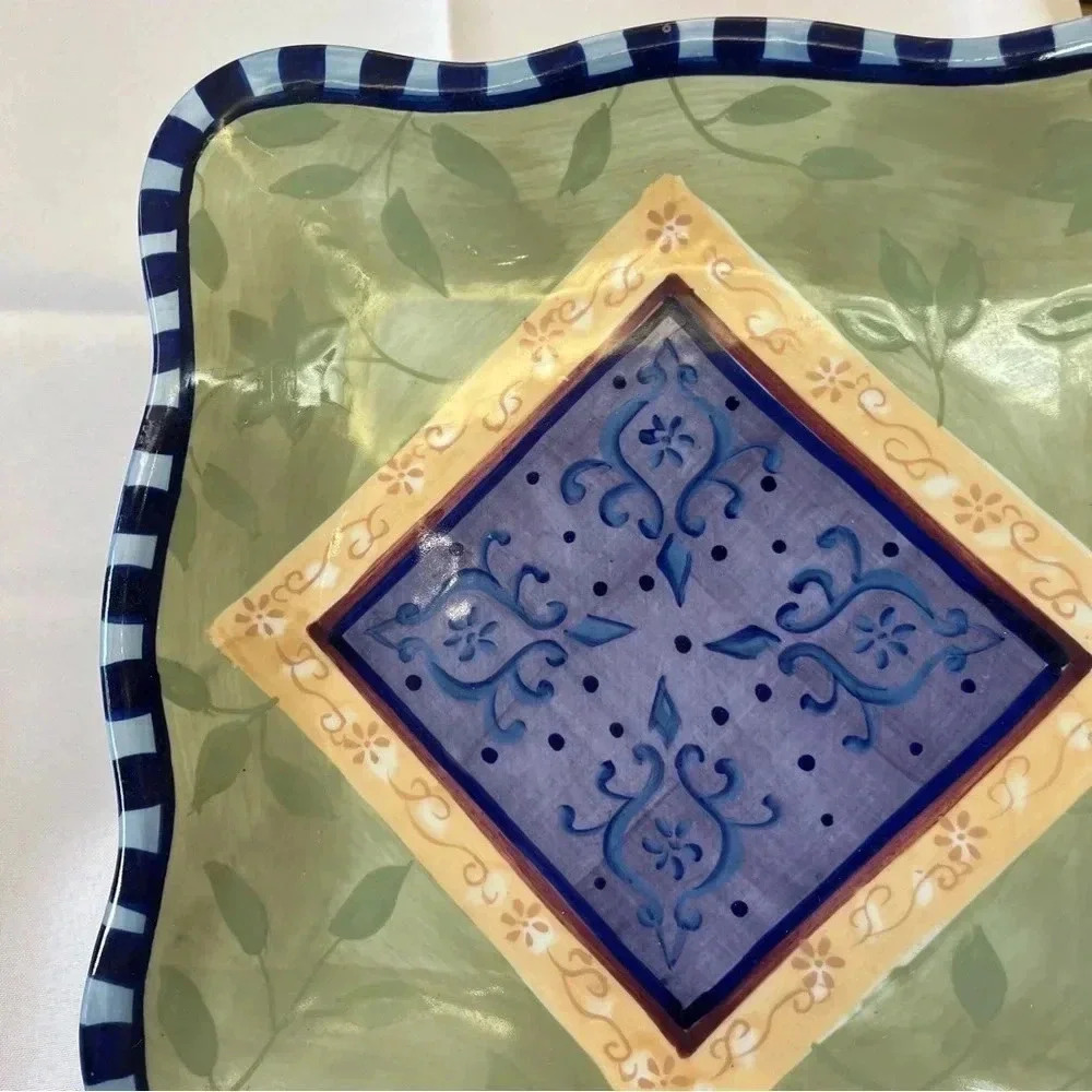 Vintage 90s Danna Cullen Post Modern Square Dinner Plates, Set of 5 RARE - Picture 3 of 5